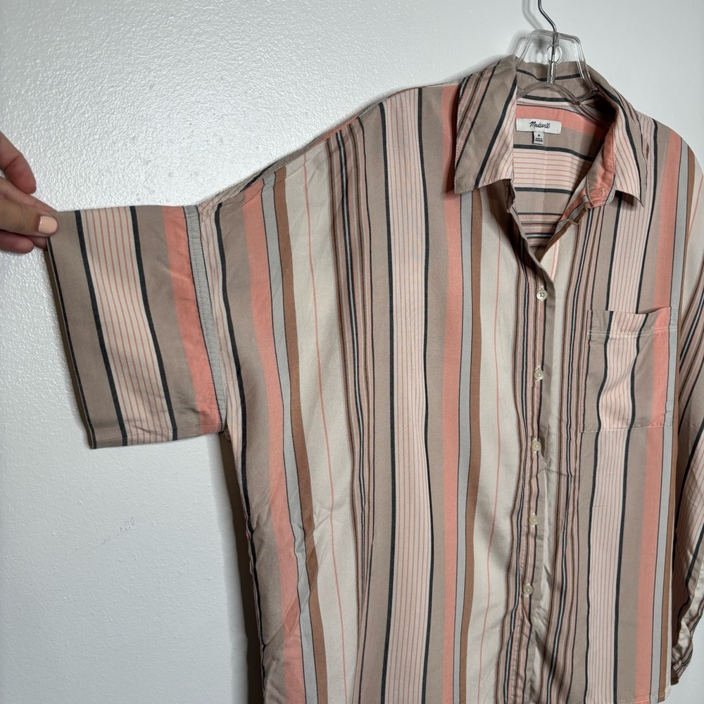 Madewell Courier Shirt in Aldwin Stripe Oversized Button-Up Top Women’s Medium - Picture 7 of 12